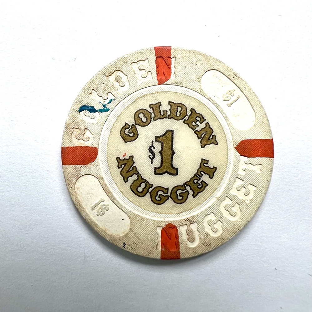 Golden Nugget Casino Atlantic City New Jersey $1 Chip Vintage